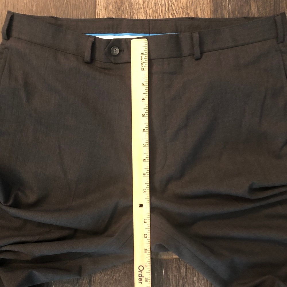 BROOKS BROTHERS Madison Dress Pants 38 x 30 100% Wool Charcoal Flat Front - Picture 7 of 14